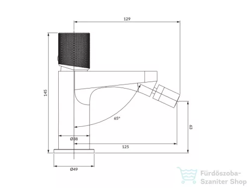 Omnires CONTOUR bidet csaptelep leeresztő nélkül, szálcsiszolt antracit CT8020AT