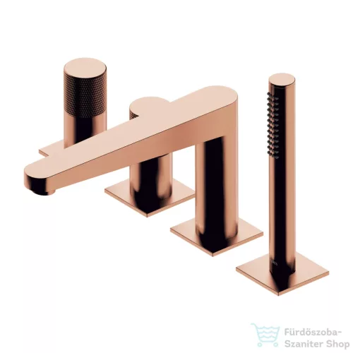 Omnires CONTOUR 4 üléses kádtöltő csaptelep, szálcsiszolt réz CT8032CPB