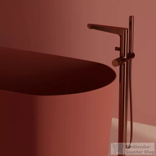 Omnires CONTOUR szabadon álló kádtöltő csaptelep, szálcsiszolt réz CT8033CPB