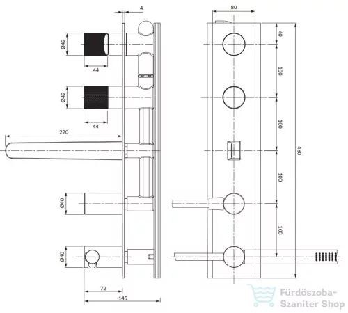 Omnires CONTOUR falsík alatti kádtöltő csaptelep, szálcsiszolt arany színű CT8037-1GLB