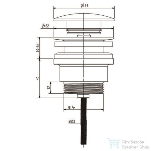 Sapho KLIKLAK mosdólefolyó, 1“1/4, króm (CV1002)