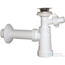   Sapho Mosdó szifon, inox tálka 5/4" - 40 mm, mosógép csatlakozás lánc + dugó CV1013