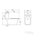 Leziter Nile monoblokkos kompakt WC alsó kifolyással soft close ülőkével CY030-S