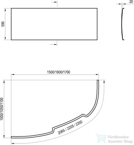 Ravak El?lap Asymmetric bal 150 cm akrilkádhoz CZ44100000