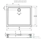 Riho Davos 80x80x14 szögletes zuhanytálca előlappal és lábbal 249