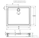 Riho Davos 90x90x14 szögletes zuhanytálca előlappal és lábbal 251