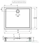 Riho Davos 100x90x14 szögletes zuhanytálca előlappal és lábbal 253