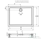 Riho Davos 140x90x14 szögletes zuhanytálca előlappal és lábbal 257