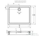 Riho Davos 90x80x14 szögletes zuhanytálca előlappal és lábbal 271
