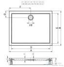 Riho Davos 120x80x14 szögletes zuhanytálca előlappal és lábbal 275