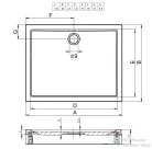 Riho Davos 130x80x14 szögletes zuhanytálca előlappal és lábbal 243