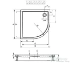 Riho Davos 80x80x14 íves zuhanytálca előlappal és lábbal 279