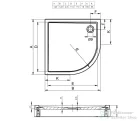 Riho Davos 120x120x14 íves zuhanytálca előlappal és lábbal 289