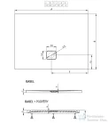 Riho Basel 120x80x4,5 szögletes zuhanytálca zuhanyszifonnal 406
