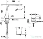 Duravit D.1 2 lyukú elektronikus csaptelep M beépíthető elektronikus hálózati elemmel,leeresztő nélkül, matt fekete D11100008046