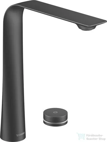 Duravit D.1 magasított 2 üléses elektronikus csaptelep XL beépíthető elektronikus hálózati elemmel,leeresztő nélkül,matt fekete D11110008046