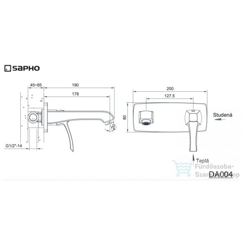Sapho DREAMART falba süllyesztett mosdócsaptelep, leeresztő nélkül,  króm (DA004)
