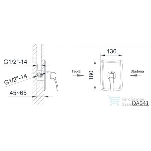 Sapho DREAMART falba süllyesztett zuhanycsaptelep, 1-irányú váltóval, króm (DA041)