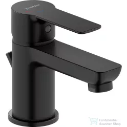   Duravit D-CODE S Minusflow hidegindításos mosdó csaptelep automata leeresztővel, matt fekete DC1013001046