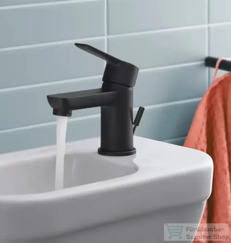 Duravit D-CODE S Minusflow hidegindításos mosdó csaptelep automata leeresztővel, matt fekete DC1013001046