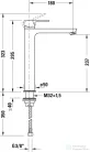 Duravit D-CODE Minusflow XL hidegindításos, magasított mosdó csaptelep leeresztő nélkül, króm DC1043002010