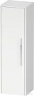 Duravit D-CODE 132x40x36 cm-es 1 ajtós félmagas szekrény króm fogantyúval, balos, matt fehér DC1338L10180000