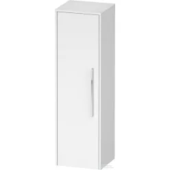   Duravit D-CODE 132x40x36 cm-es 1 ajtós félmagas szekrény króm fogantyúval, balos, matt fehér DC1338L10180000