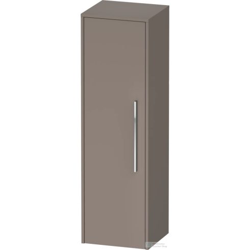 Duravit D-CODE 132x40x36 cm-es 1 ajtós félmagas szekrény króm fogantyúval, balos, matt bazalt DC1338L10430000