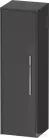 Duravit D-CODE 132x40x36 cm-es 1 ajtós félmagas szekrény króm fogantyúval, balos, matt grafit DC1338L10490000