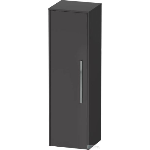 Duravit D-CODE 132x40x36 cm-es 1 ajtós félmagas szekrény króm fogantyúval, balos, matt grafit DC1338L10490000