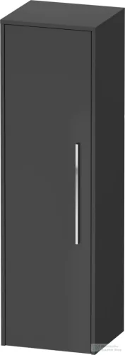 Duravit D-CODE 132x40x36 cm-es 1 ajtós félmagas szekrény króm fogantyúval, balos, matt grafit DC1338L10490000