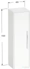 Duravit D-CODE 132x40x36 cm-es 1 ajtós félmagas szekrény króm fogantyúval, balos, matt grafit DC1338L10490000