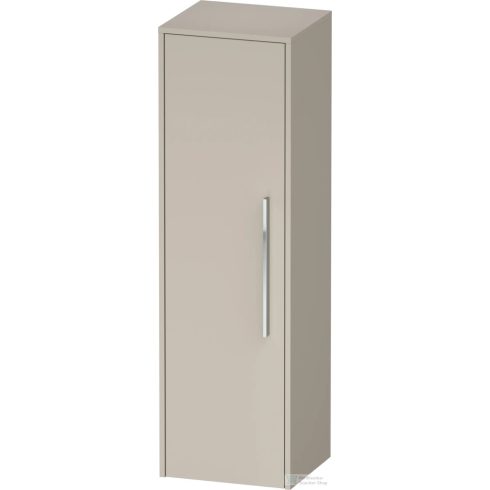 Duravit D-CODE 132x40x36 cm-es 1 ajtós félmagas szekrény króm fogantyúval, balos, matt taupe DC1338L10910000