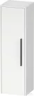 Duravit D-CODE 132x40x36 cm-es 1 ajtós félmagas szekrény fekete fogantyúval, balos, fényes fehér DC1338LBD220000