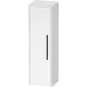 Duravit D-CODE 132x40x36 cm-es 1 ajtós félmagas szekrény fekete fogantyúval, balos, fényes fehér DC1338LBD220000