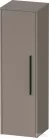 Duravit D-CODE 132x40x36 cm-es 1 ajtós félmagas szekrény fekete fogantyúval, balos, matt bazalt DC1338LBD430000