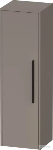 Duravit D-CODE 132x40x36 cm-es 1 ajtós félmagas szekrény fekete fogantyúval, balos, matt bazalt DC1338LBD430000