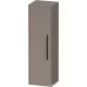Duravit D-CODE 132x40x36 cm-es 1 ajtós félmagas szekrény fekete fogantyúval, balos, matt bazalt DC1338LBD430000
