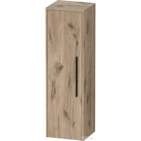Duravit D-CODE 132x40x36 cm-es 1 ajtós félmagas szekrény fekete fogantyúval, balos, márványos tölgy DC1338LBD550000