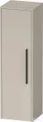 Duravit D-CODE 132x40x36 cm-es 1 ajtós félmagas szekrény fekete fogantyúval, balos, matt taupe DC1338LBD910000