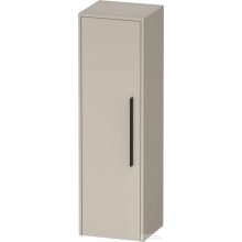   Duravit D-CODE 132x40x36 cm-es 1 ajtós félmagas szekrény fekete fogantyúval, balos, matt taupe DC1338LBD910000