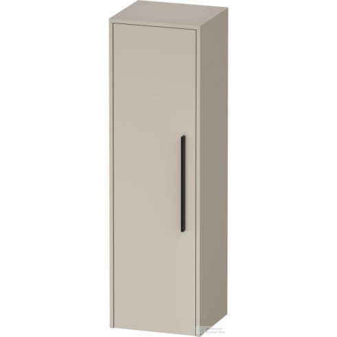 Duravit D-CODE 132x40x36 cm-es 1 ajtós félmagas szekrény fekete fogantyúval, balos, matt taupe DC1338LBD910000