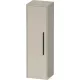 Duravit D-CODE 132x40x36 cm-es 1 ajtós félmagas szekrény fekete fogantyúval, balos, matt taupe DC1338LBD910000
