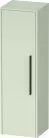 Duravit D-CODE 132x40x36 cm-es 1 ajtós félmagas szekrény fekete fogantyúval, balos, matt halványzöld DC1338LBDHH0000