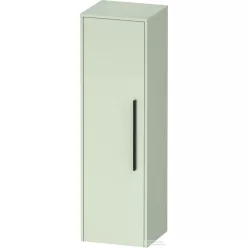   Duravit D-CODE 132x40x36 cm-es 1 ajtós félmagas szekrény fekete fogantyúval, balos, matt halványzöld DC1338LBDHH0000