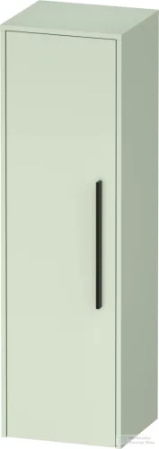 Duravit D-CODE 132x40x36 cm-es 1 ajtós félmagas szekrény fekete fogantyúval, balos, matt halványzöld DC1338LBDHH0000