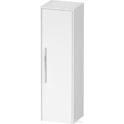   Duravit D-CODE 132x40x36 cm-es 1 ajtós félmagas szekrény króm fogantyúval, jobbos, matt fehér DC1338R10180000