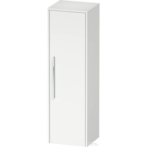 Duravit D-CODE 132x40x36 cm-es 1 ajtós félmagas szekrény króm fogantyúval, jobbos, matt fehér DC1338R10180000