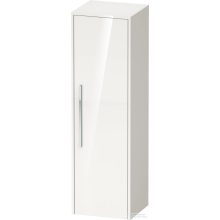   Duravit D-CODE 132x40x36 cm-es 1 ajtós félmagas szekrény króm fogantyúval, jobbos, fényes fehér DC1338R10220000