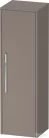Duravit D-CODE 132x40x36 cm-es 1 ajtós félmagas szekrény króm fogantyúval, jobbos, matt bazalt DC1338R10430000